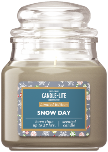 Candle-Lite Limited Edition Snow Day Scent Jar Candle Perspective: front