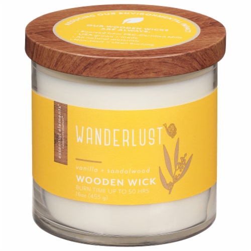 Candle-lite Essential Elements® Wooden Wick Wanderlust Jar Candle Perspective: front