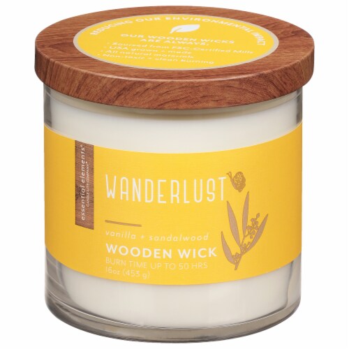 Candle-lite Essential Elements® Wooden Wick Wanderlust Jar Candle Perspective: front