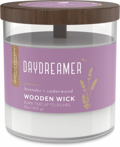 Candle-lite Essential Elements® Wooden Wick Daydreamer Jar Candle Perspective: front