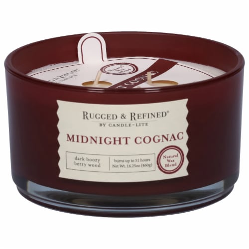 Candle-lite Rugged & Refined® Midnight Cognac Jar Candle Perspective: front