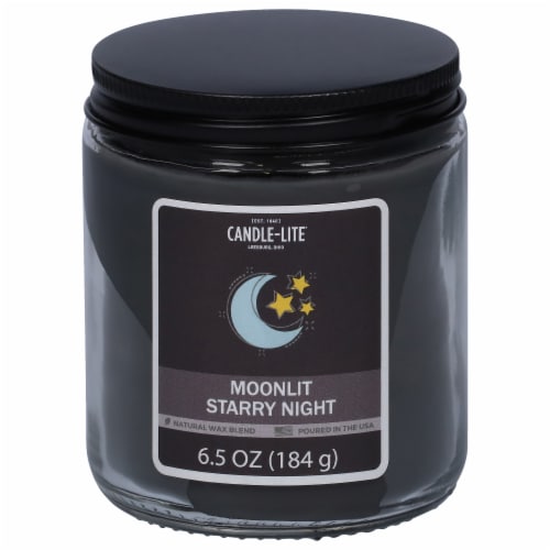 Candle-lite® Moonlit Starry Night Jar Candle Perspective: front