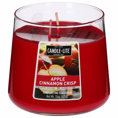 Candle-lite Apple Cinnamon Crisp 2 Wick Tapered Jar Candle Perspective: front