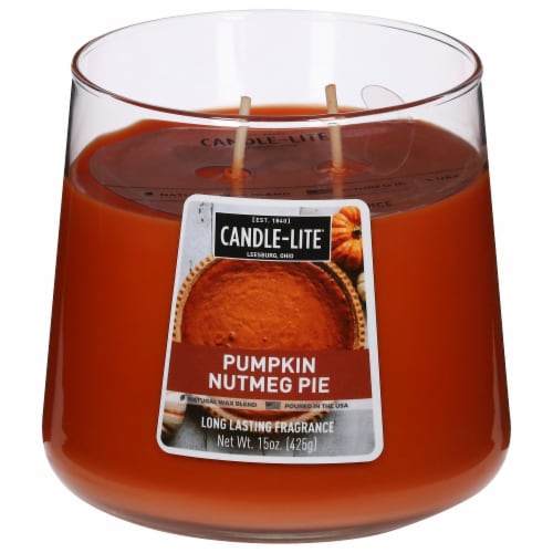 Candle-lite 2 Wick Tapered Jar Candle - Pumpkin Nutmeg Pie Perspective: front