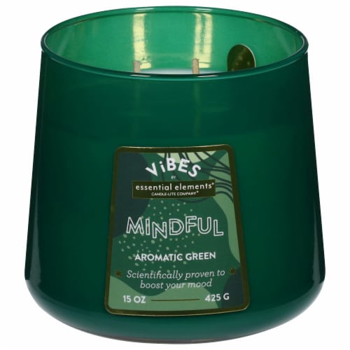 Candle-lite® Essential Elements Vibes Mindful Fruity Floral Jar Candle Perspective: front