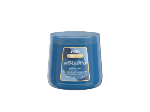 Candle-lite® Vibes Wellbeing Fruity Floral Jar Candle Perspective: front