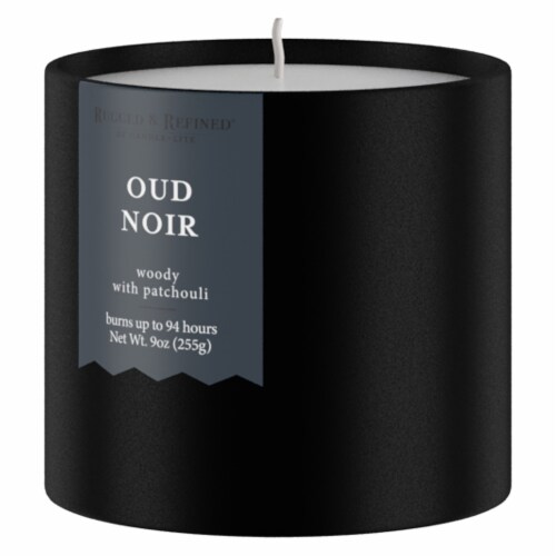 Candle-lite Rugged & Refined® Jar Candle Oud Noir Perspective: front