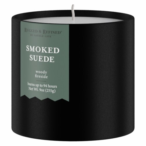 Candle-lite Rugged & Refined® Jar Candle Smoked Suede Perspective: front