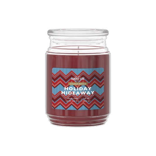 Candle-Lite® Holiday Hideaway Jar Candle with Glass Lid Perspective: front