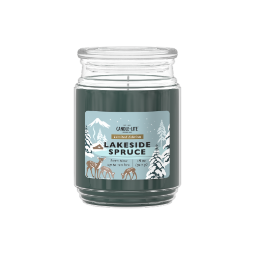 Candle-lite® Lakeside Spruce Jar Candle Perspective: front