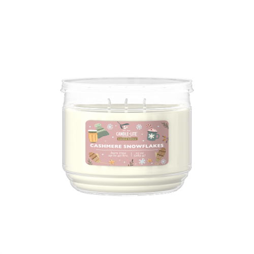 Candle-lite Cashmere Snowflake Jar Candle Perspective: front
