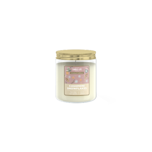 Candle-lite Cashmere Snowflake Jar Candle Perspective: front