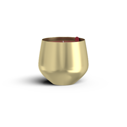 Candle-lite Gold Metal Tinsel Town Jar Candle Perspective: front