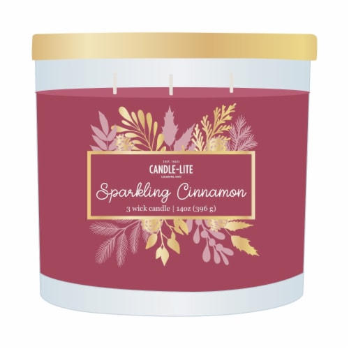 Candle-Lite Sparkling Cinnamon Jar Candle Perspective: front