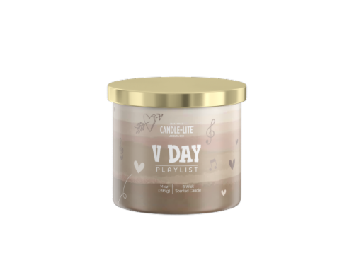 Candle-lite Scented Jar Candle - V Day Playlist Perspective: front
