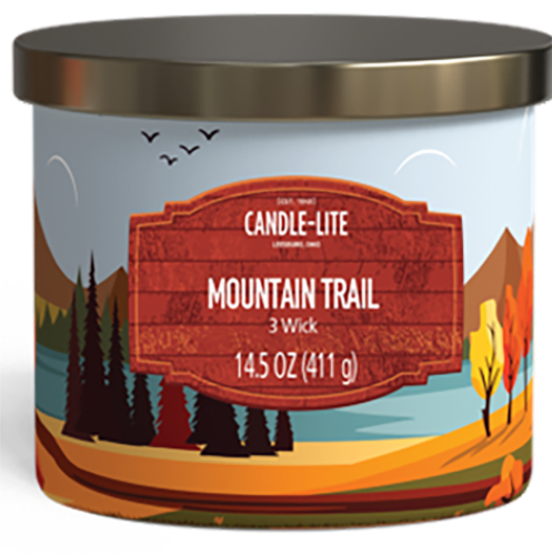 Candle-Lite Mountain Trail 3 Wick Candle Perspective: front