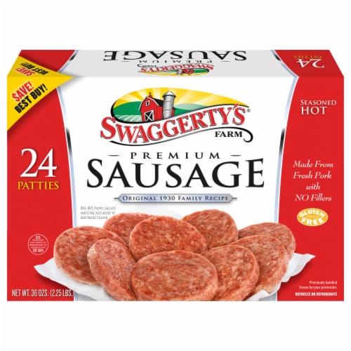 Swaggerty's Farm® Hot Breakfast Sausage Patties Perspective: front