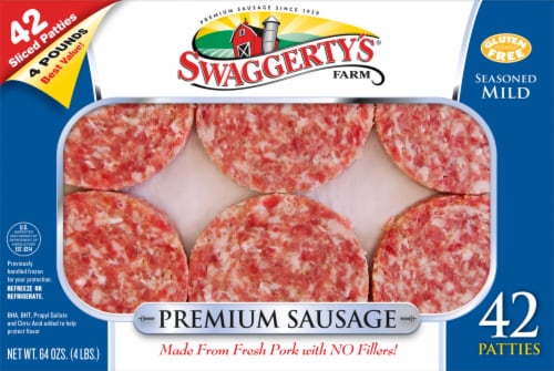 Swaggerty's® Premium Mild Sausage Patties Perspective: front