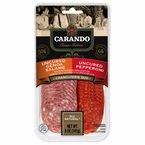 Carando Classic Italian® Uncured Genoa Salame and Pepperoni Charuterie Duo Perspective: front