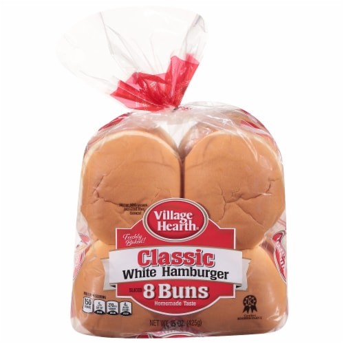 Village Hearth® Classic White Hamburger Buns Perspective: front