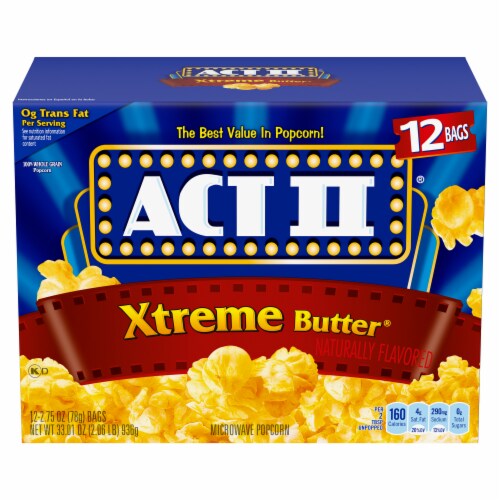 ACT II Xtreme Butter Microwave Popcorn Perspective: front