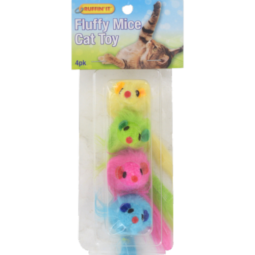 Ruffin' It Fluffy Mouse Cat Toy Perspective: front