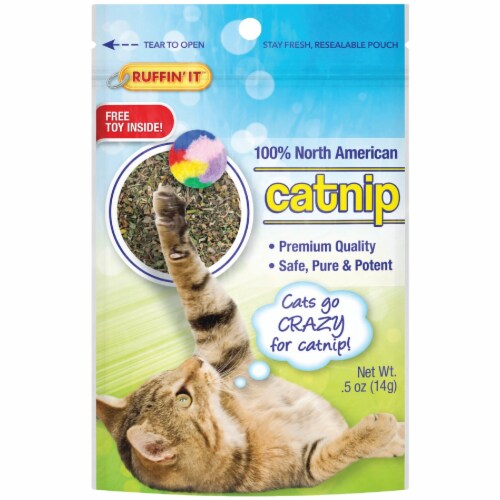 Westminster Pet Ruffin' it 0.5 Oz. 100% North American Catnip with Toy 32038 Perspective: front
