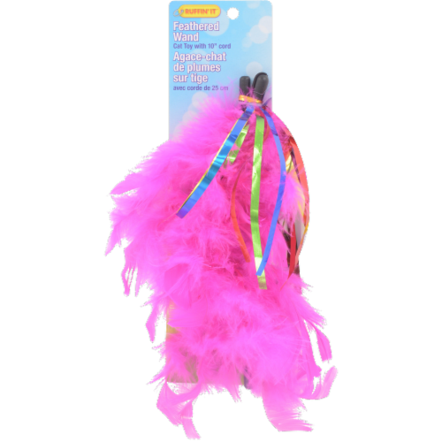 Ruffin' It Feathered Wand Cat Toy Perspective: front