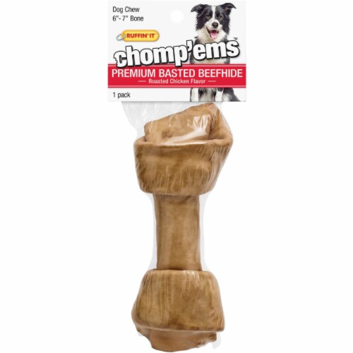 Westminster Pet Ruffin' it Chomp'ems Knotted 6 In. to 7 In. Chicken Rawhide Bone Perspective: front