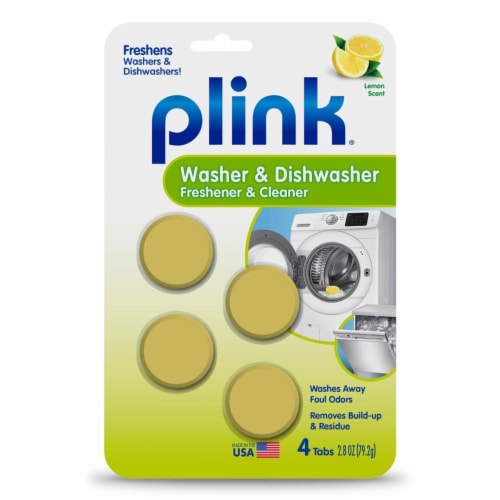 Summit Brands 252052 Fresh Lemon Scented Washer & Dishwasher Freshener Cleaner - 4 Count Perspective: front