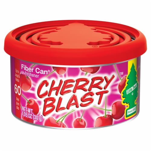 Little Trees® Cherry Blast™ Scented Fiber Can® Air Freshener Perspective: front