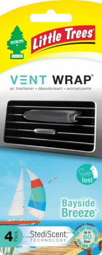 Littlel Trees Bayside Breeze Car Air Freshener Vent Wrap - 4 Pack - Black Perspective: front
