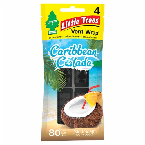 Little Trees® Vent Wrap® Caribbean Colada Car Freshener Perspective: front