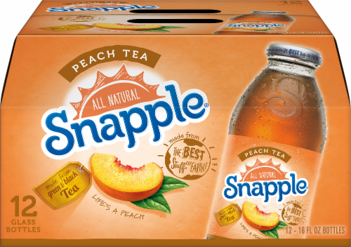 Snapple Peach Tea, 16 Fl Oz Glass Bottles, 6 Pack