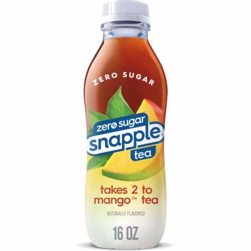 Snapple Zero Sugar Takes 2 to Mango Tea Perspective: front
