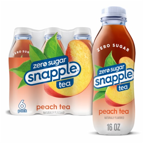 Snapple® Zero Sugar Peach Tea, 6 bottles / 16 fl oz - Food 4 Less