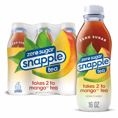 Snapple Zero Sugar Takes 2 to Mango Tea Perspective: front