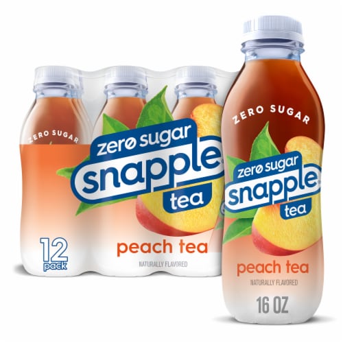 Snapple Zero Sugar Peach Tea, 12 bottles / 16 fl oz - Kroger