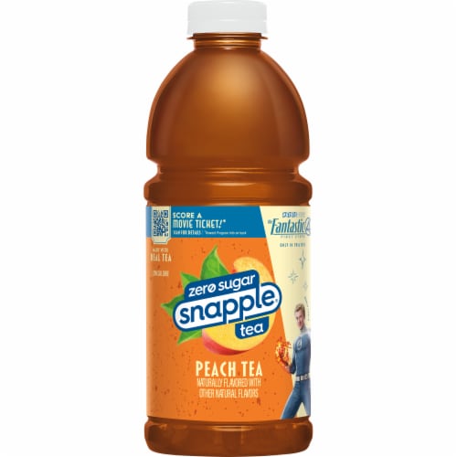 Snapple Peach Tea Zero Sugar The Fantastic Four: First Steps Limited Edition Juice Drink Bottle Perspective: front