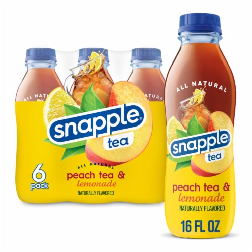 Snapple Peach Iced Tea & Lemonade Bottles Perspective: front