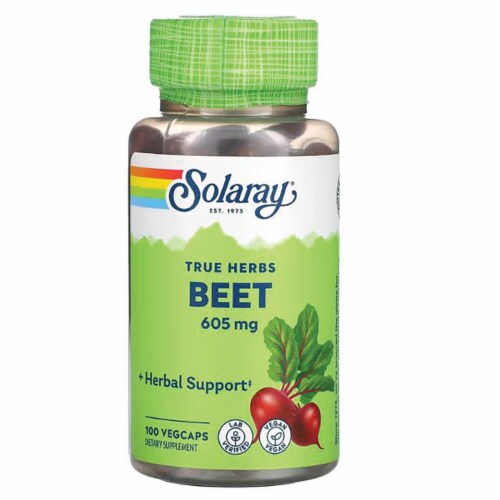 Solaray True Herbs Beet 605 mg 100 Veg Caps Perspective: front