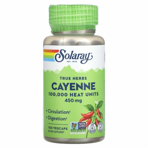 Solaray Cayenne Capsules 450mg Perspective: front