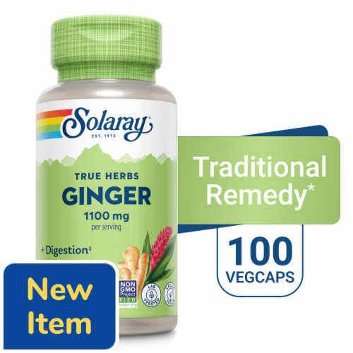 Solaray® True Herbs Ginger Capsules 1100mg Perspective: front