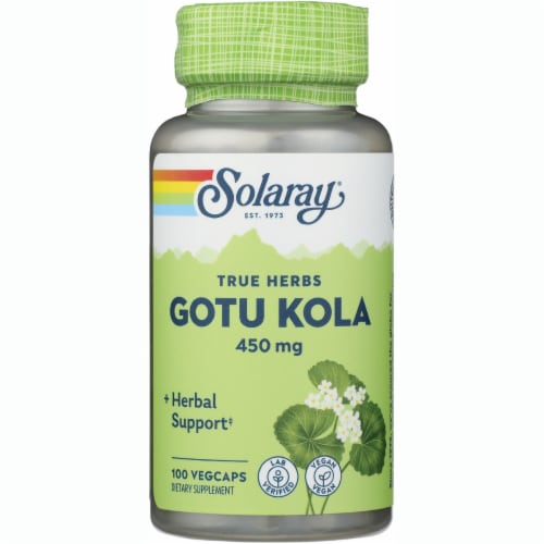 Solaray Gotu Kola 450 mg 100 Veg Caps Perspective: front