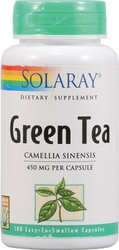 Solaray Green Tea Capsules Perspective: front
