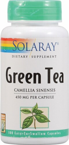 Solaray Green Tea Capsules Perspective: front