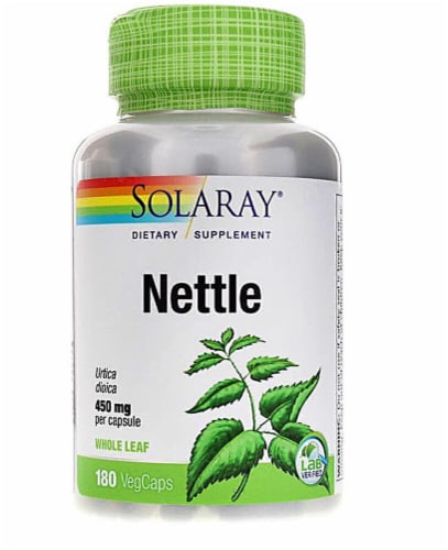 Solaray Nettle Whole Leaf Vegetarian Capsules 450mg Perspective: front