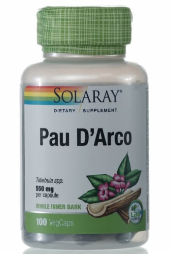 Solaray Pau D'Arco Vegetarian Capsules 550mg Perspective: front
