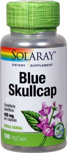 Solaray Blue Skullcap Vegetarian Capsules 425mg Perspective: front