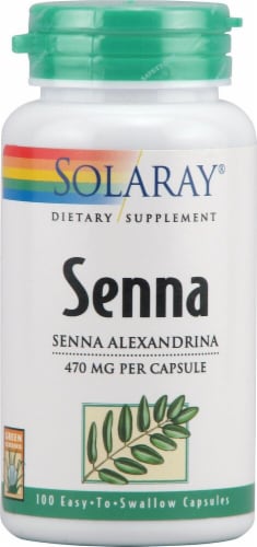 Solaray Senna Leaves Capsules Perspective: front